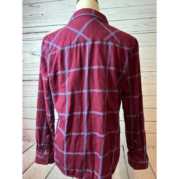 Fox Racing Flannel Plaid Button Front Shirt size Large womens Moto Western - Picture 11 of 11